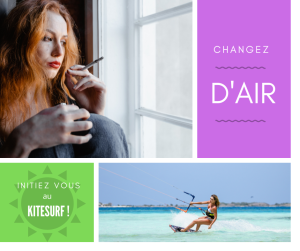 femme qui fume à la fenêtre rêve de kitesurf